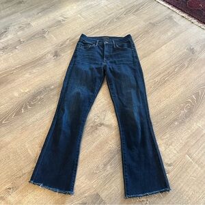Mother dark wash denim jeans Size 24 the insider crop step fray movin on up